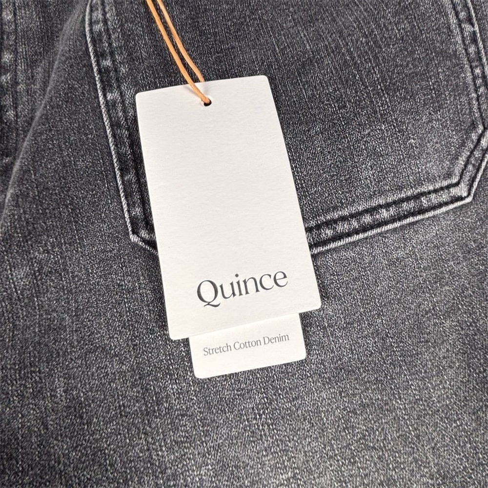 Quince Women's Wide-Leg Jeans Size 33 Gray Dark Wash Stretch Denim - Picture 5 of 5